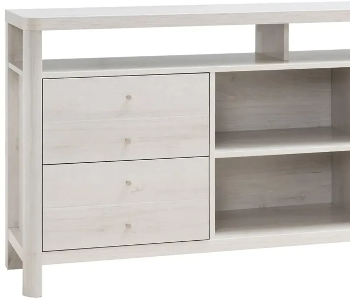 60 Inch Modern Sideboard Buffet Console Cabinet, 4 Drawers, Wood, White Oak - Benzara