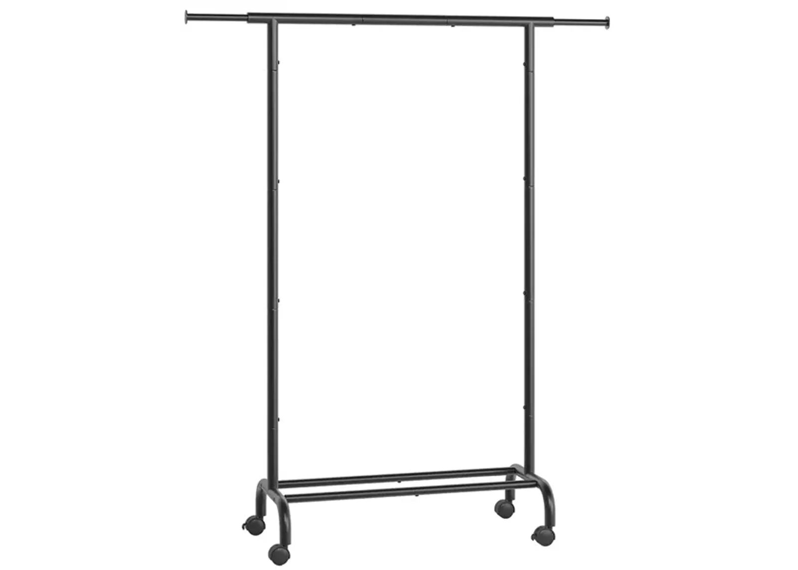 Clothes Rack with Extendable Rail and Wheels Ink Black