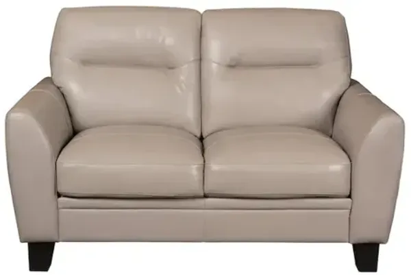 Porter Designs Matera Top Quality Leather Loveseat, Cream