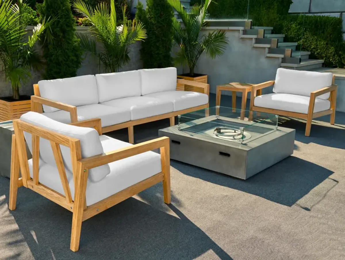 Rhodes 4 Seater Outdoor Conversation Set with Coffee Table & Side Table