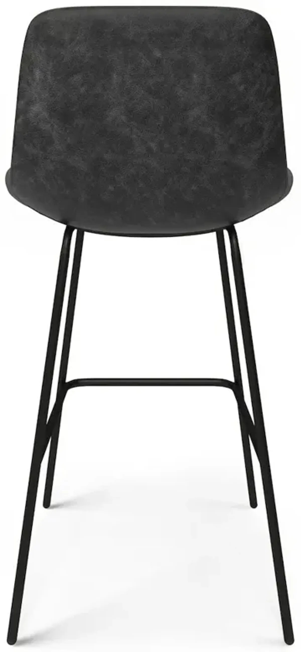 Simpli Home Jolie Bar Stool (Set Of 2) In Distressed Charcoal Grey Vegan Faux Leather