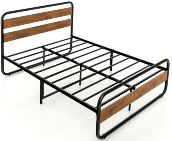 Hivvago Arc Platform Bed with Headboard and Footboard - Full Size