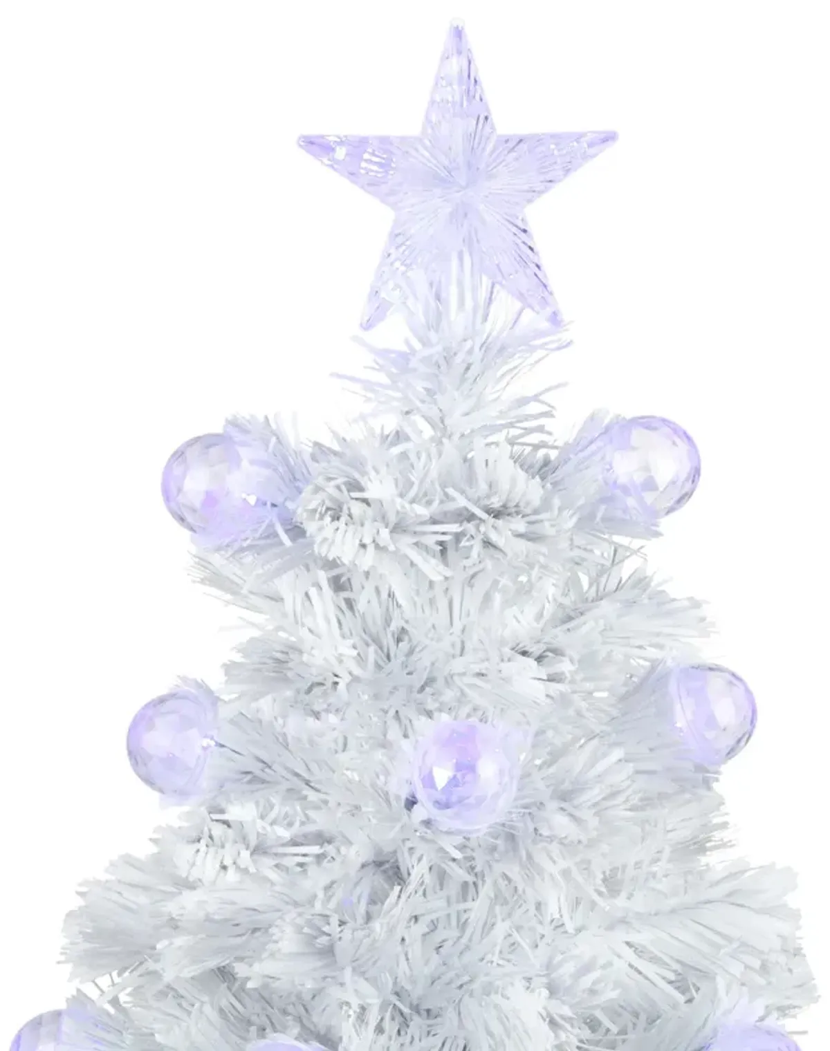 3' Pre-Lit White Fiber Optic Artificial Christmas Tree  White Lights