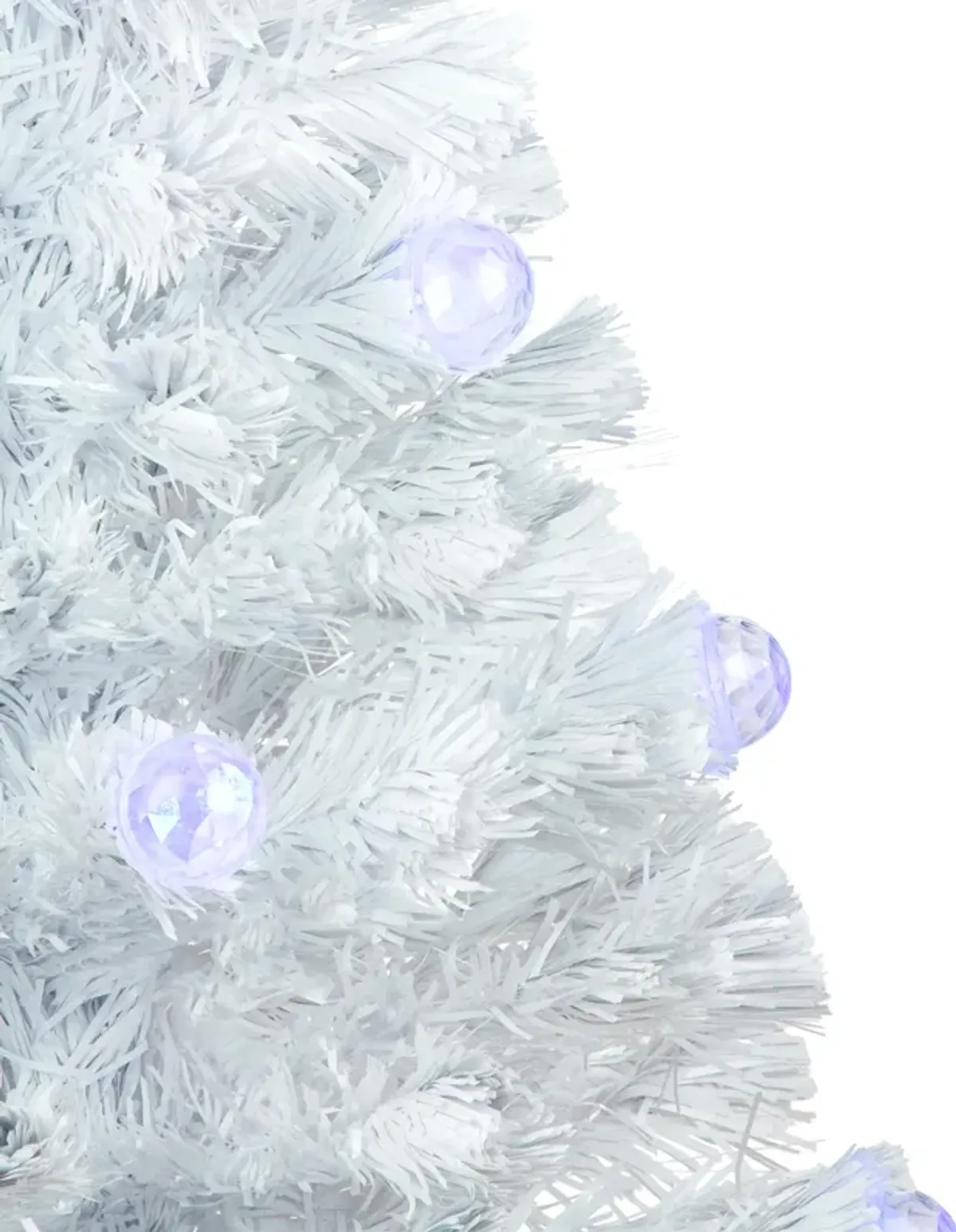 3' Pre-Lit White Fiber Optic Artificial Christmas Tree  White Lights