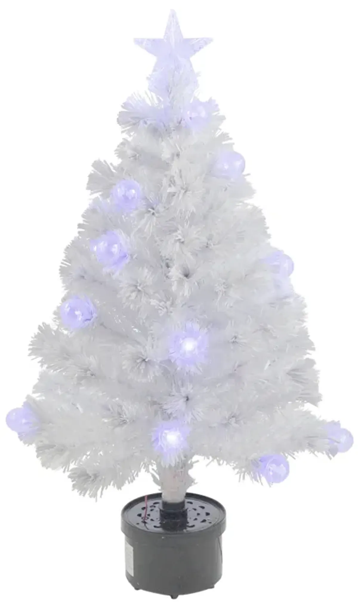 3' Pre-Lit White Fiber Optic Artificial Christmas Tree  White Lights