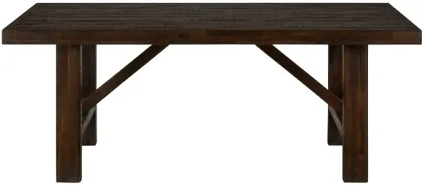 Jofran Kona Grove 79 Distressed Rustic Solid Wood Trestle Dining Table