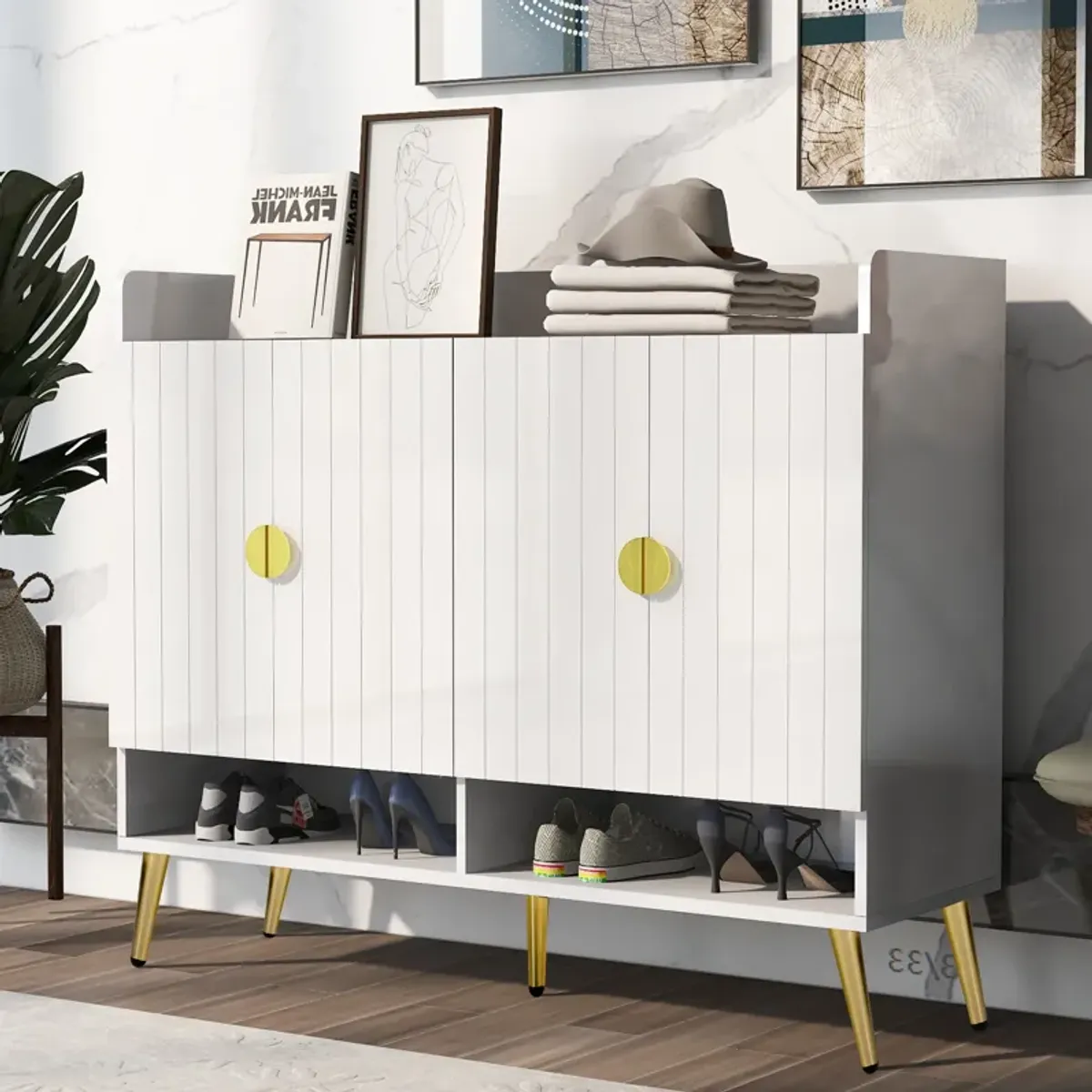 Merax Modern Wooden Shoes  Storage Cabinet