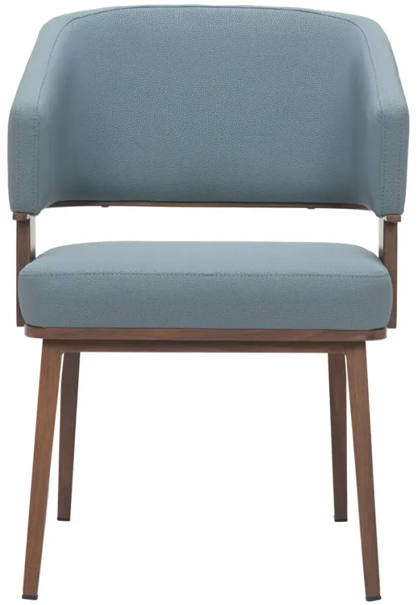 Poise Dining Chair Azure Gray & Walnut