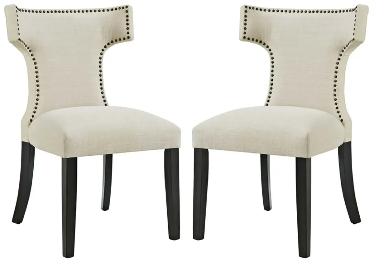 Curve Dining Side Chair Fabric Set of 2