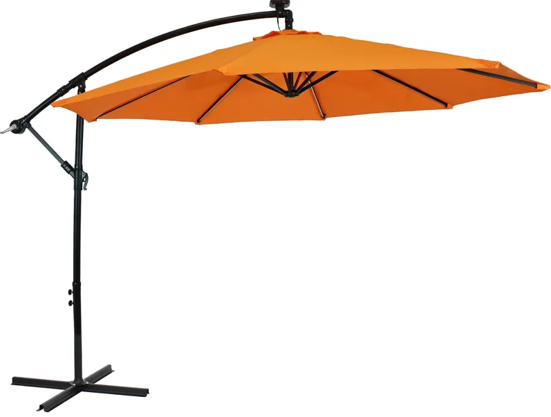 Sunnydaze 9' Cantilever Offset Umbrella with Solar Lights