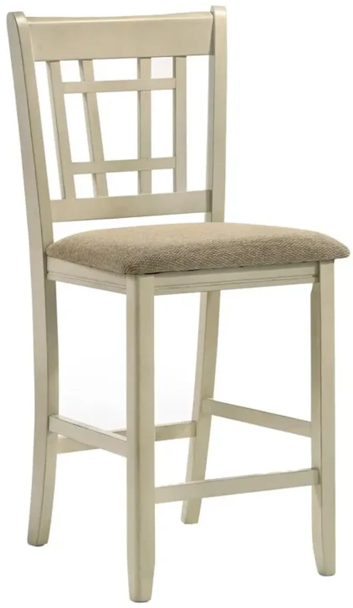 Bar stool, 24" Lattice Back in Rustic White & French Oak (Set of 2)