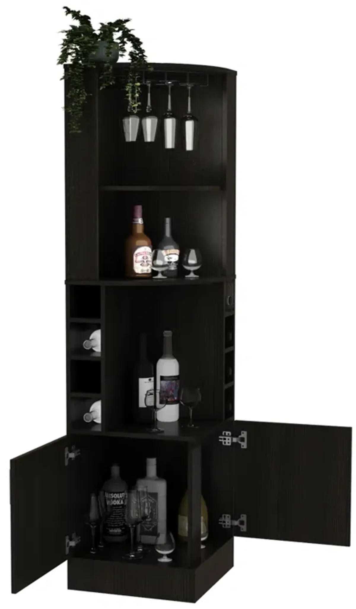 Bar Cabinet Papprika, Living Room, Black