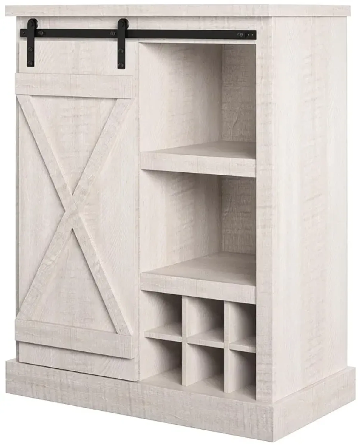 Knox County Bar Cabinet, Rustic White