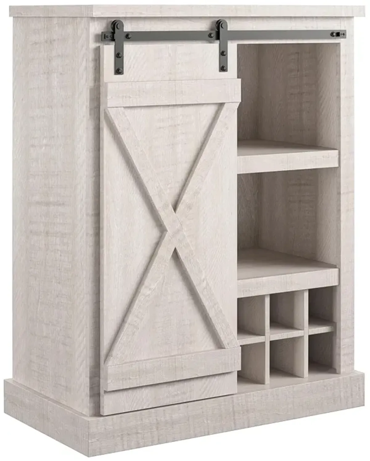 Knox County Bar Cabinet, Rustic White