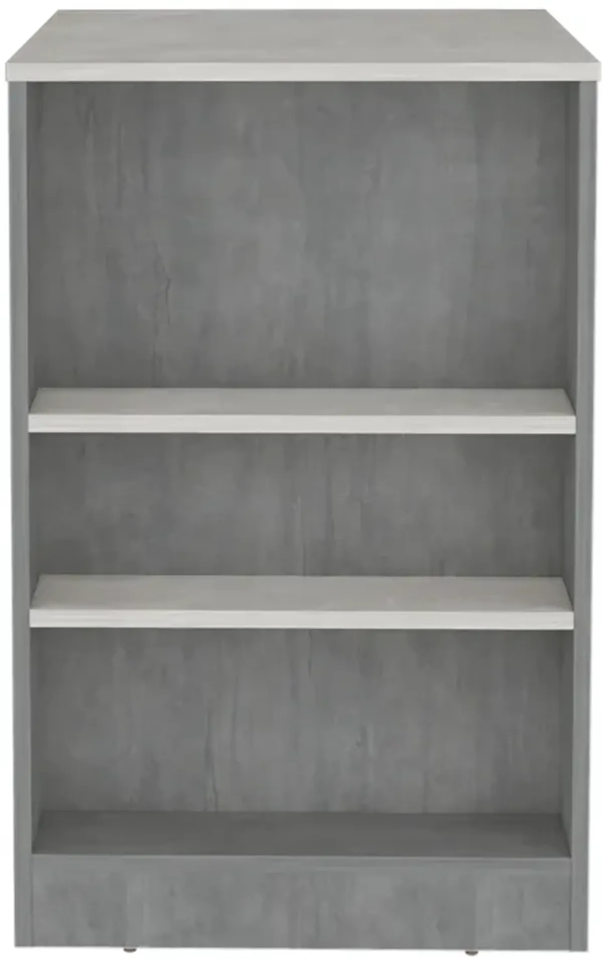 Portree Kitchen & Dining room Island with 3-Side Shelves -Concrete Gray / Ibiza Marble