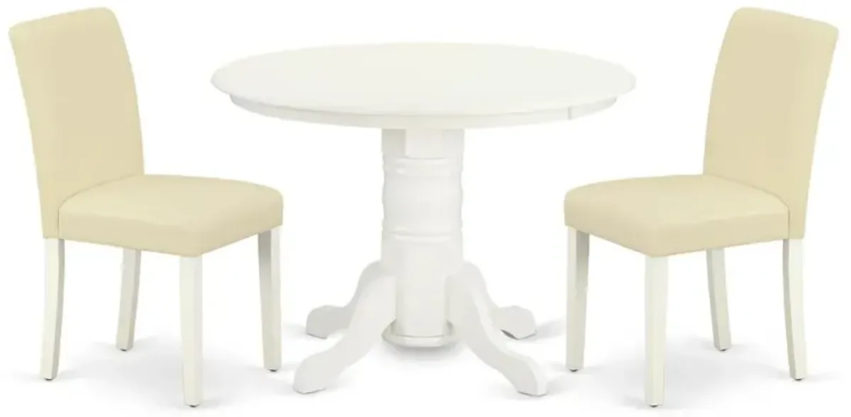 Dining Room Set Linen White, SHAB3-LWH-64