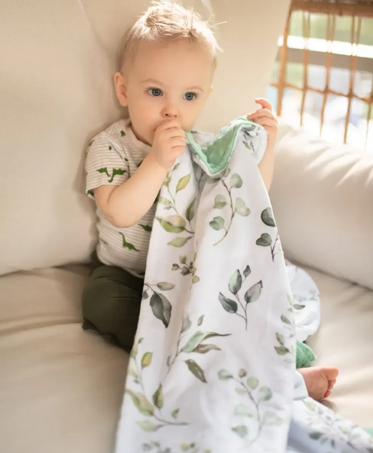 Honey Lemonade - Premium Baby & Toddler Minky Blanket (Eucalyptus)