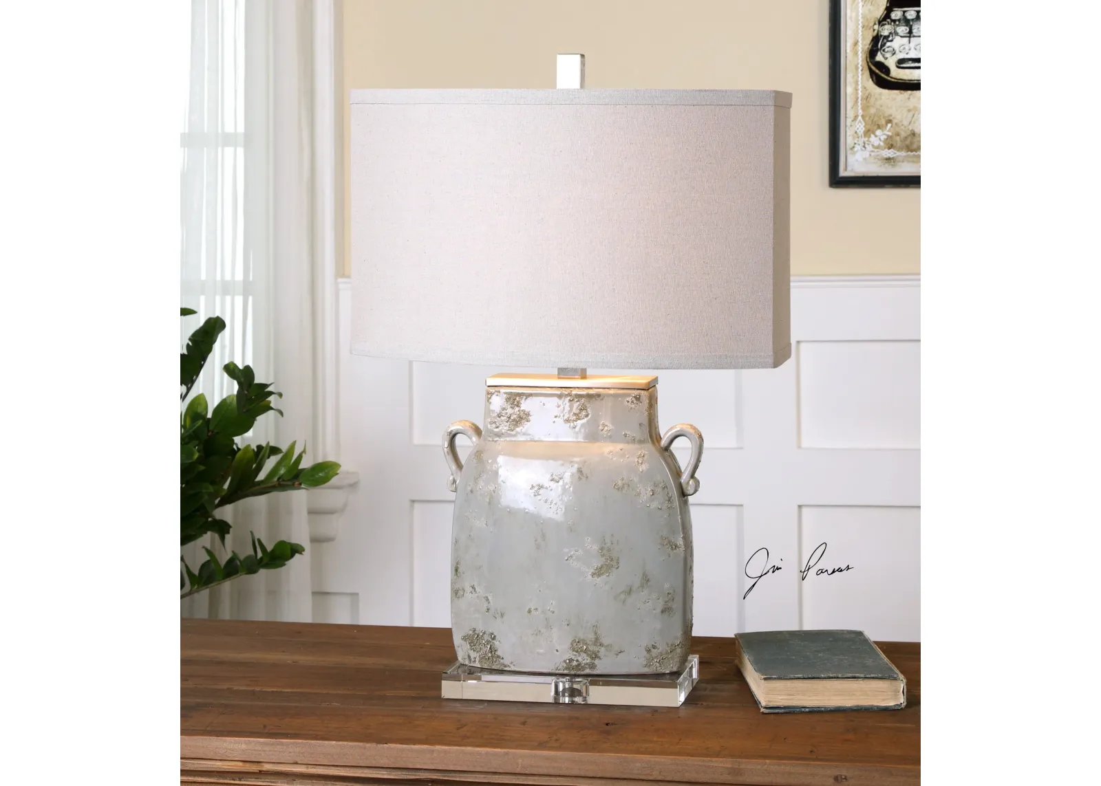 Uttermost Melizzano Ivory-gray Table Lamp