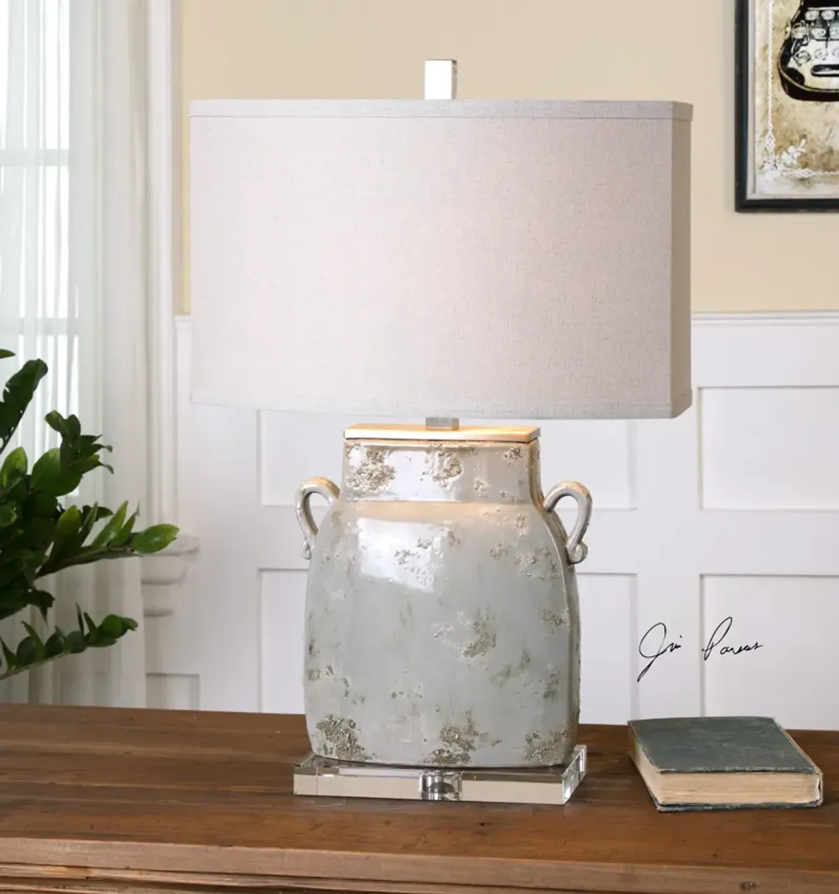 Uttermost Melizzano Ivory-gray Table Lamp