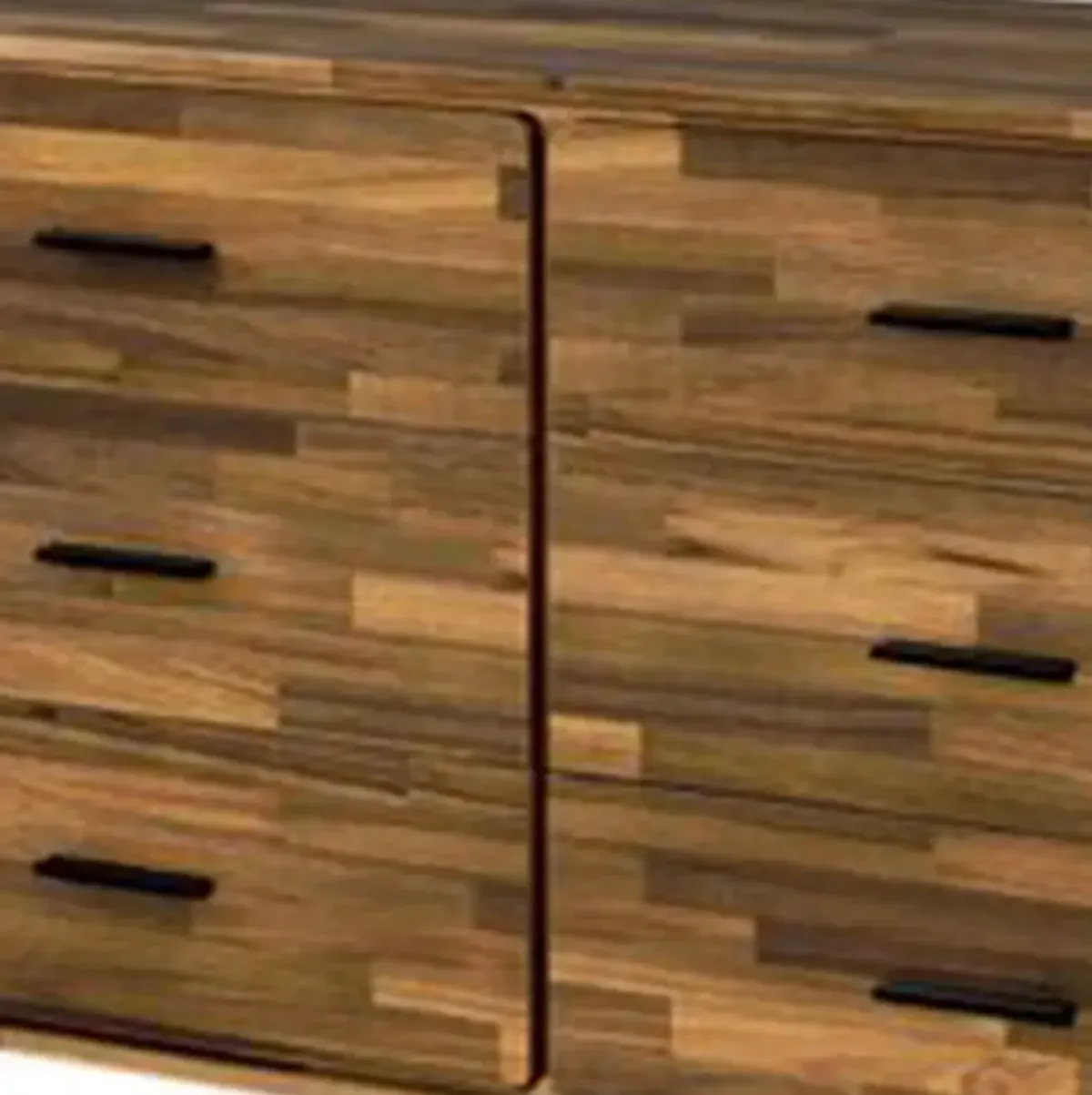 Dresser with 6 Drawers and Butcher Block Pattern, Brown-Benzara