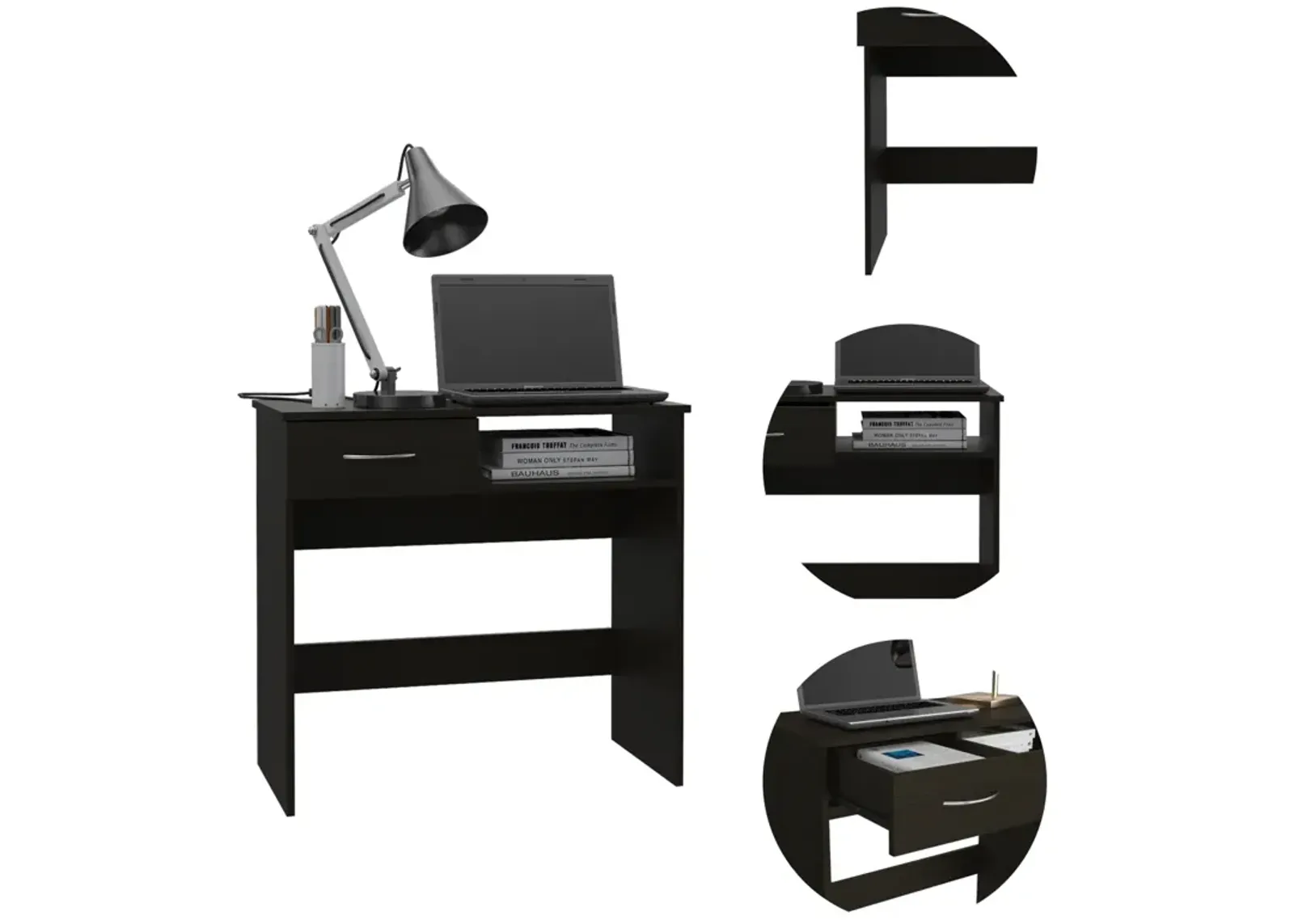 Nottingham 2-Piece 7-Shelf 1-Drawer Home Office Set Black Wengue