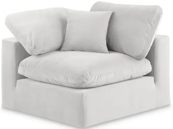 Meridian Furniture Comfy Cream Velvet Modular Corner Chair