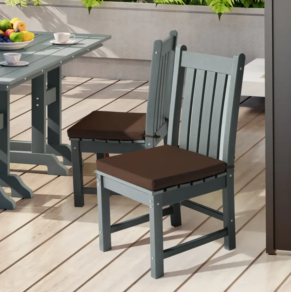 WestinTrends Outdoor Patio Kitchen Dining Chair Square Seat Cushions Set of 4, 19 x 17