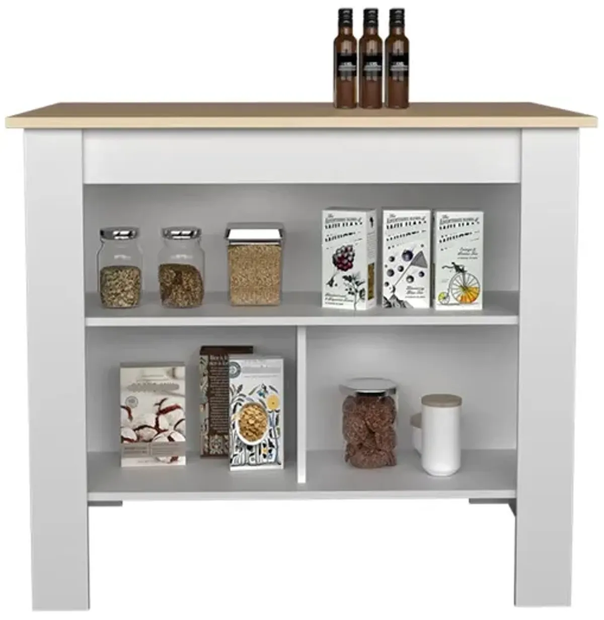 Kitchen Island Ada, Kitchen, Light Pine / White