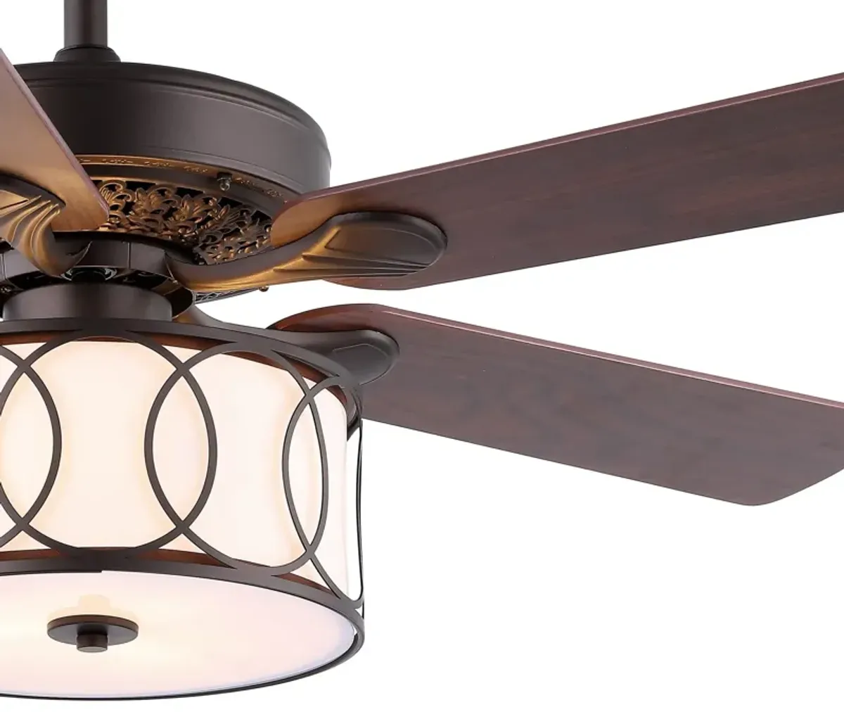 Circe Transitional Glam Drum Shade LED Ceiling Fan with Remote