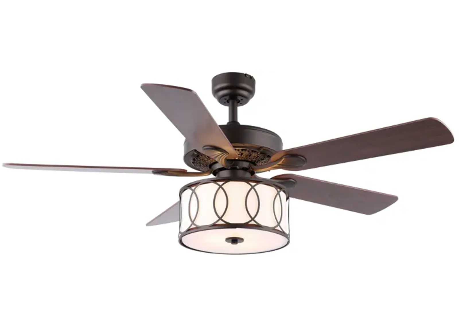 Circe Transitional Glam Drum Shade LED Ceiling Fan with Remote