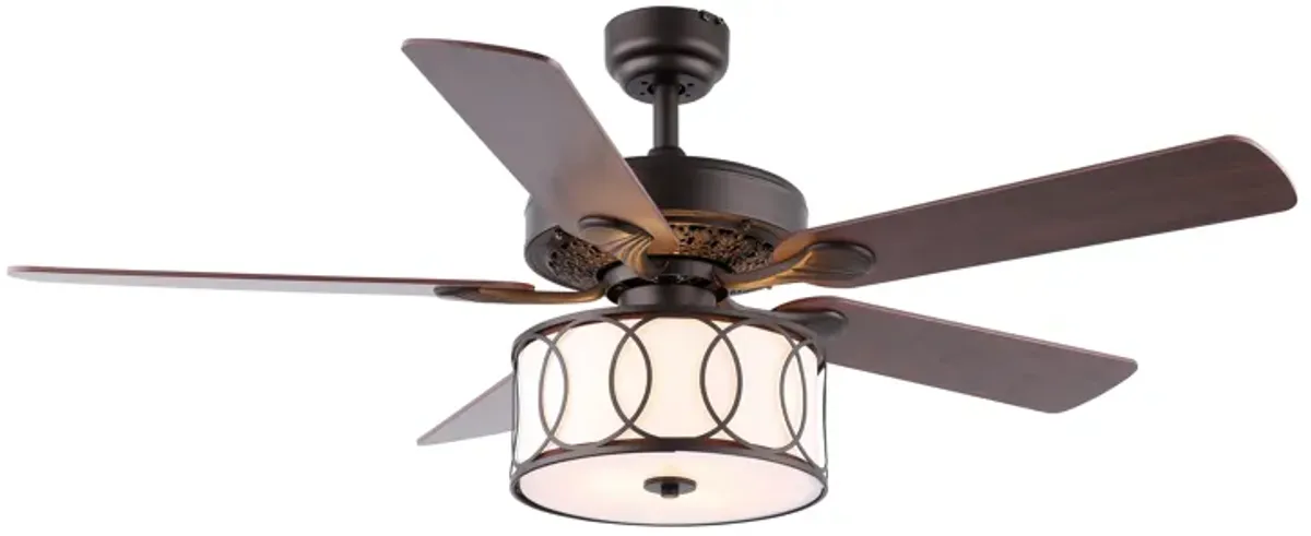 Circe Transitional Glam Drum Shade LED Ceiling Fan with Remote