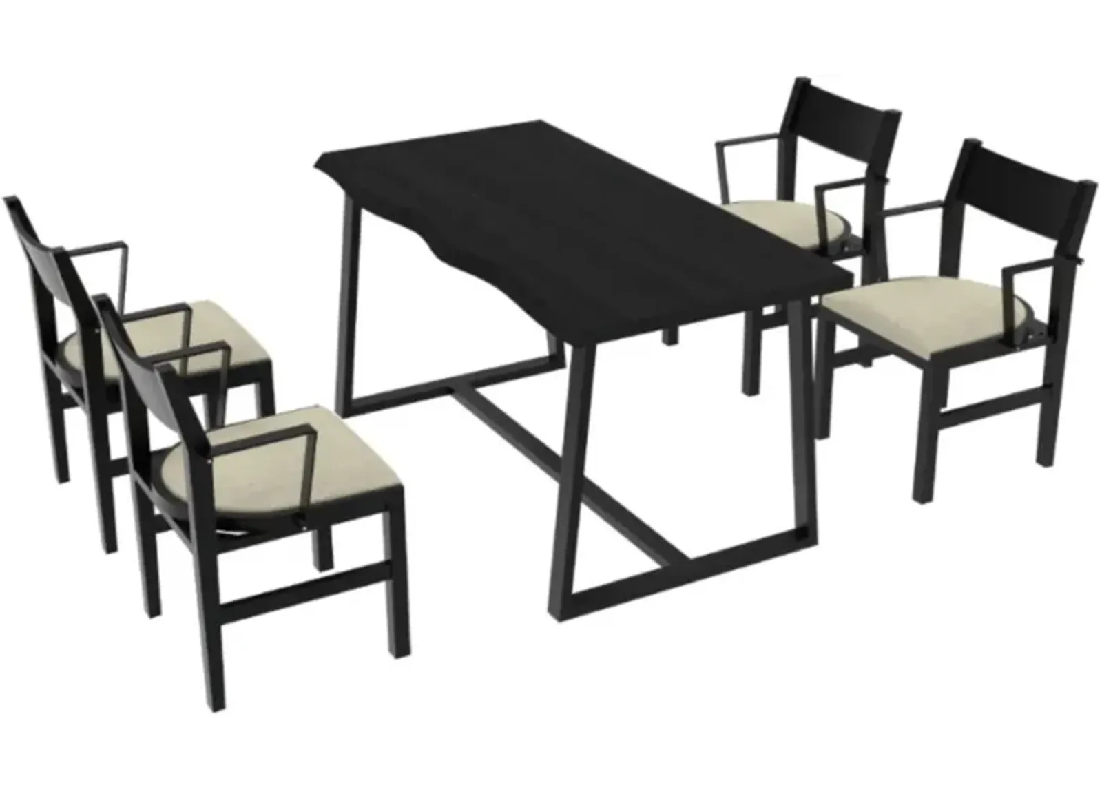 Hivvago 4-Person Dining Table Set with Chairs