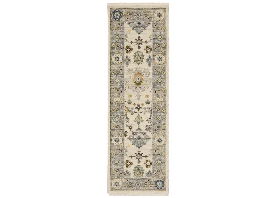 Lucca 2'6" x 12' Ivory Rug