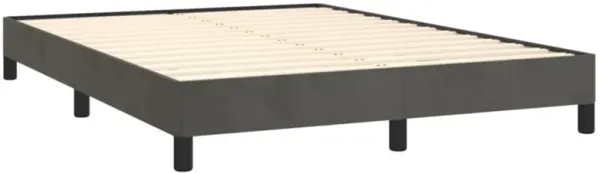 vidaXL Dark Gray Full Velvet Bed Frame - Luxurious Upholstery, Durable Construction, Modern Design, for 53.9”x74.8” Mattress
