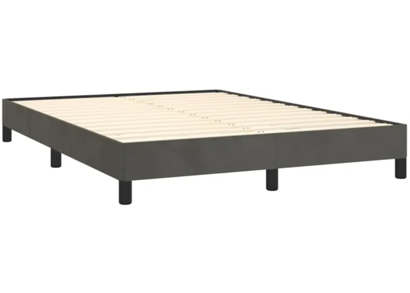 vidaXL Dark Gray Full Velvet Bed Frame - Luxurious Upholstery, Durable Construction, Modern Design, for 53.9�x74.8� Mattress