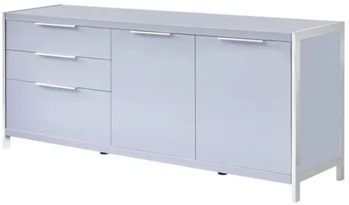 Best Quality Furniture High Gloss Gray cabinet stand with stainless steel handle