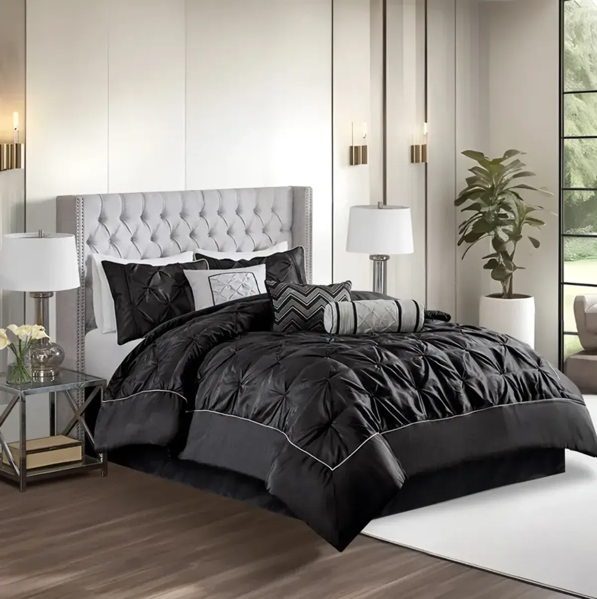 Gracie Mills Shelby 7-Piece Padded Comforter Set