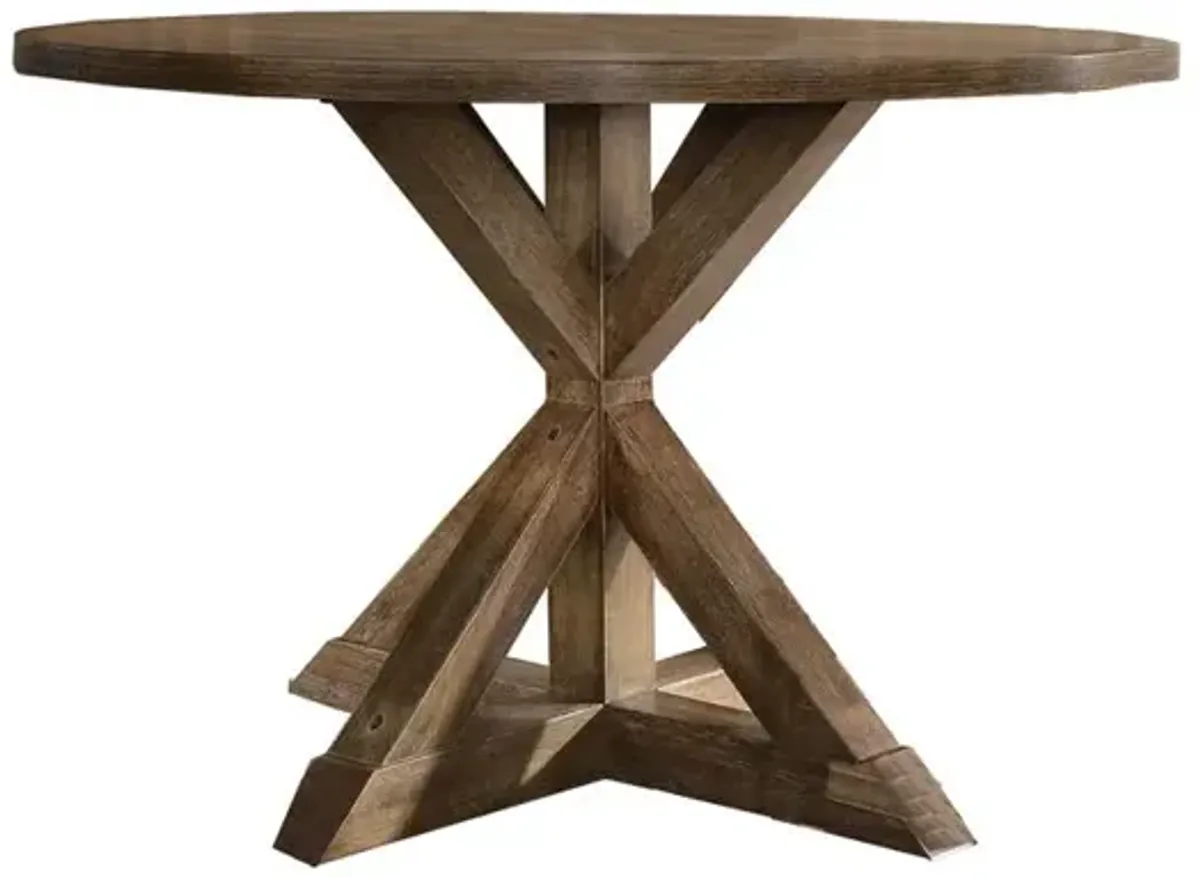 Best Master Furniture Venus 48" Round Wood Dinette Table in Antique Natural Oak