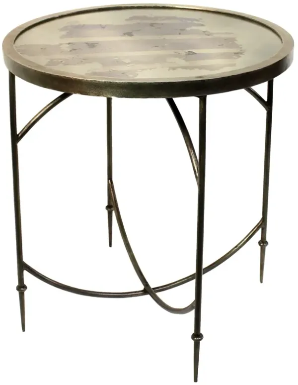 Industrial Style Iron Round Side Table, Compact Design for Sofa or Bedside