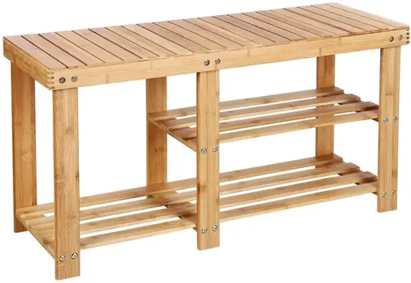 Hivvago Bamboo Shoe Rack Bench