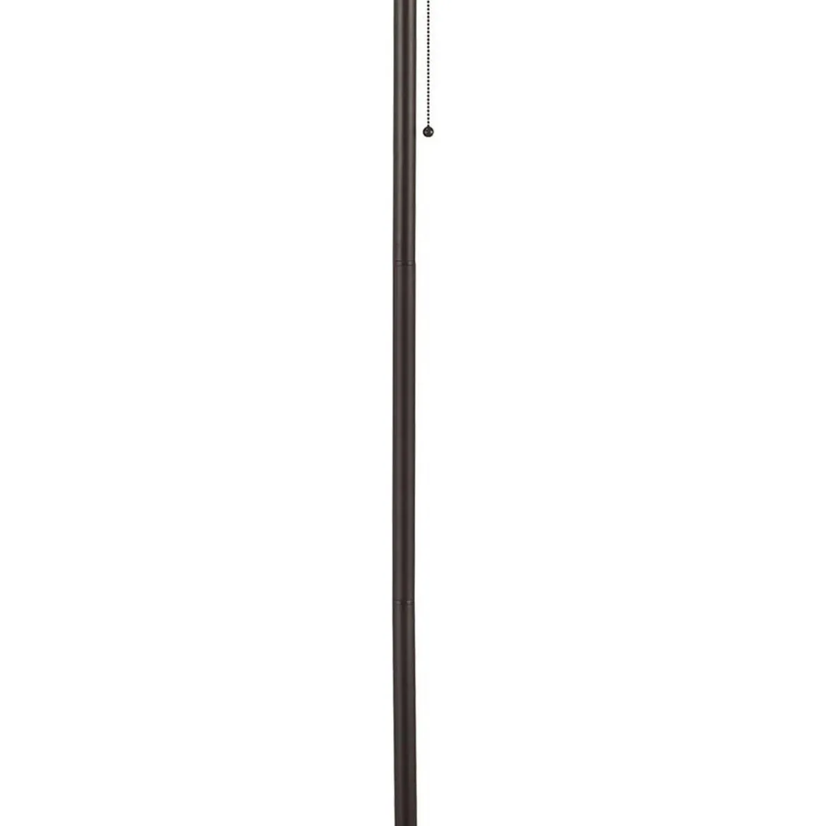 Metal Floor Lamp with Pull Chain Switch and Paper Shade, Off White and Black-Benzara