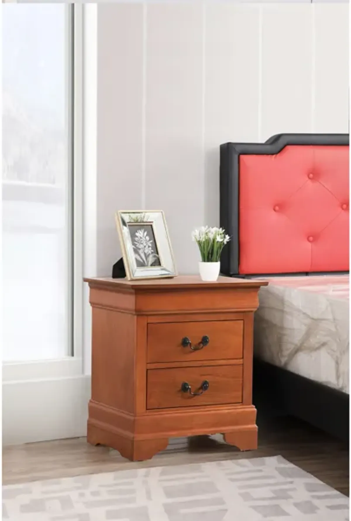 Louis Philippe 2-Drawer Nightstand (24 in. H X 22 in. W X 16 in. D)