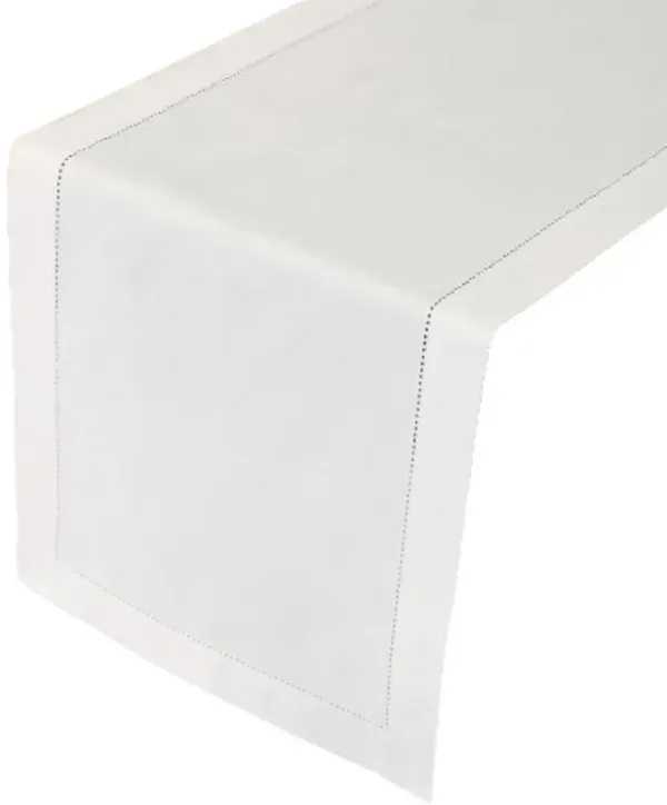 Solino Home Cotton Linen Table Runner - Cotton Linen Hemstitch