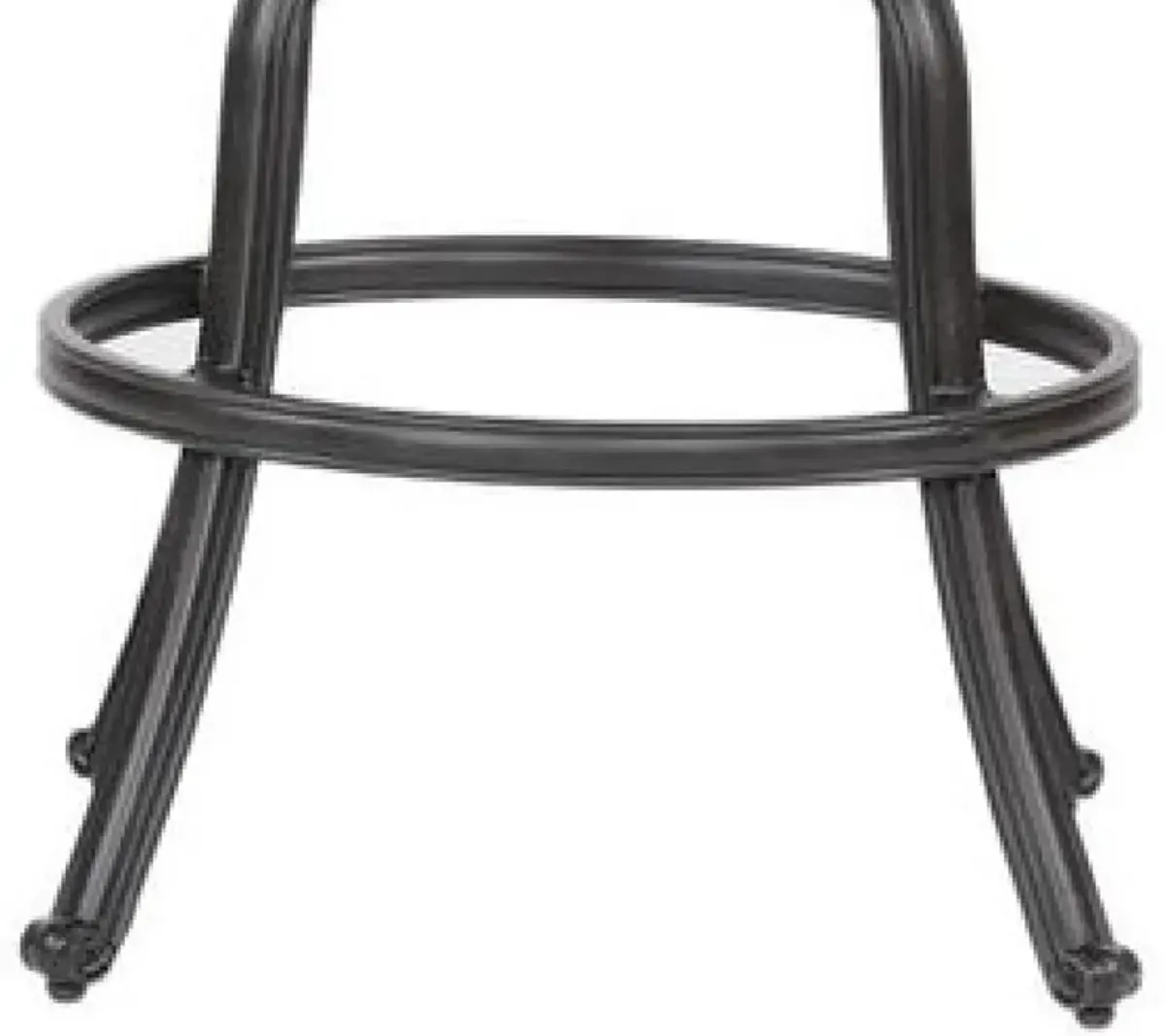 49 Inch Zoe Swivel Outdoor Bar Stool, Set of 2, Black and Brown-Benzara