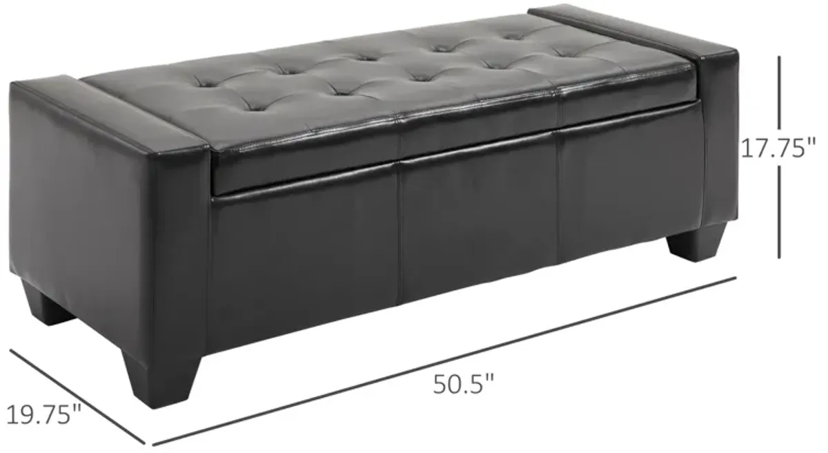 Home Modern Ottoman Storage Bench Seat Footrest Sofa Shoe Faux Leather