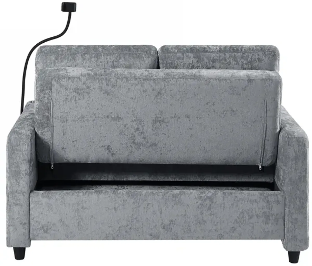 Merax Modern Loveseat Pull-out Sofa Bed with Cup Holders