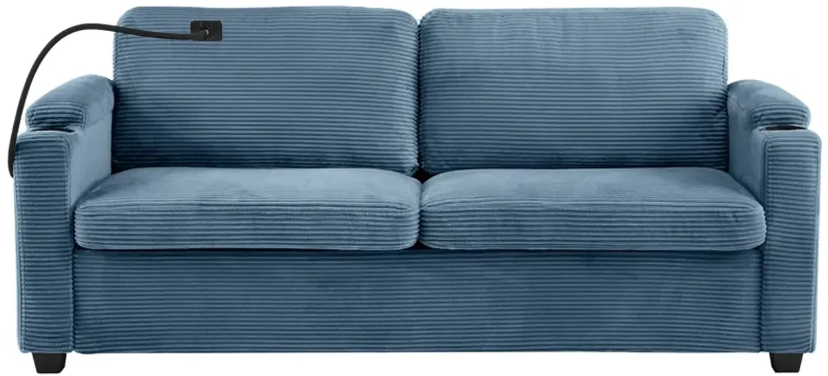 Merax  Corduroy Sleeper Sofa Loveseat Sofa with Mattress