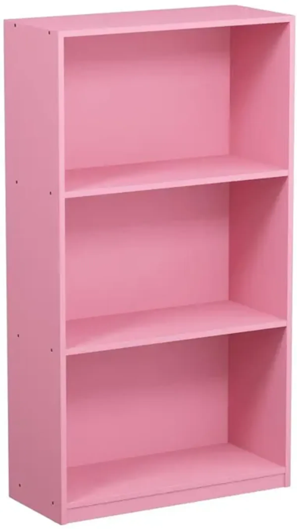 Furinno Basic 3-Tier Bookcase Storage Shelves, Pink, 99736PI