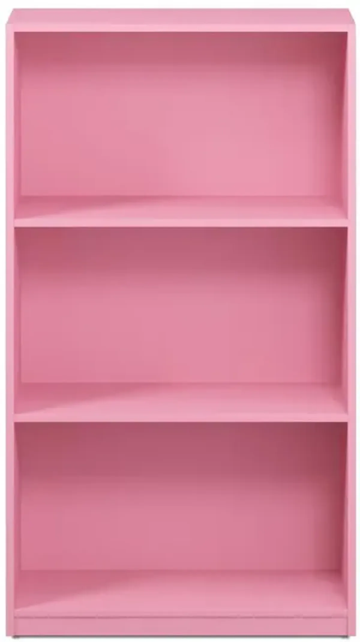 Furinno Basic 3-Tier Bookcase Storage Shelves, Pink, 99736PI