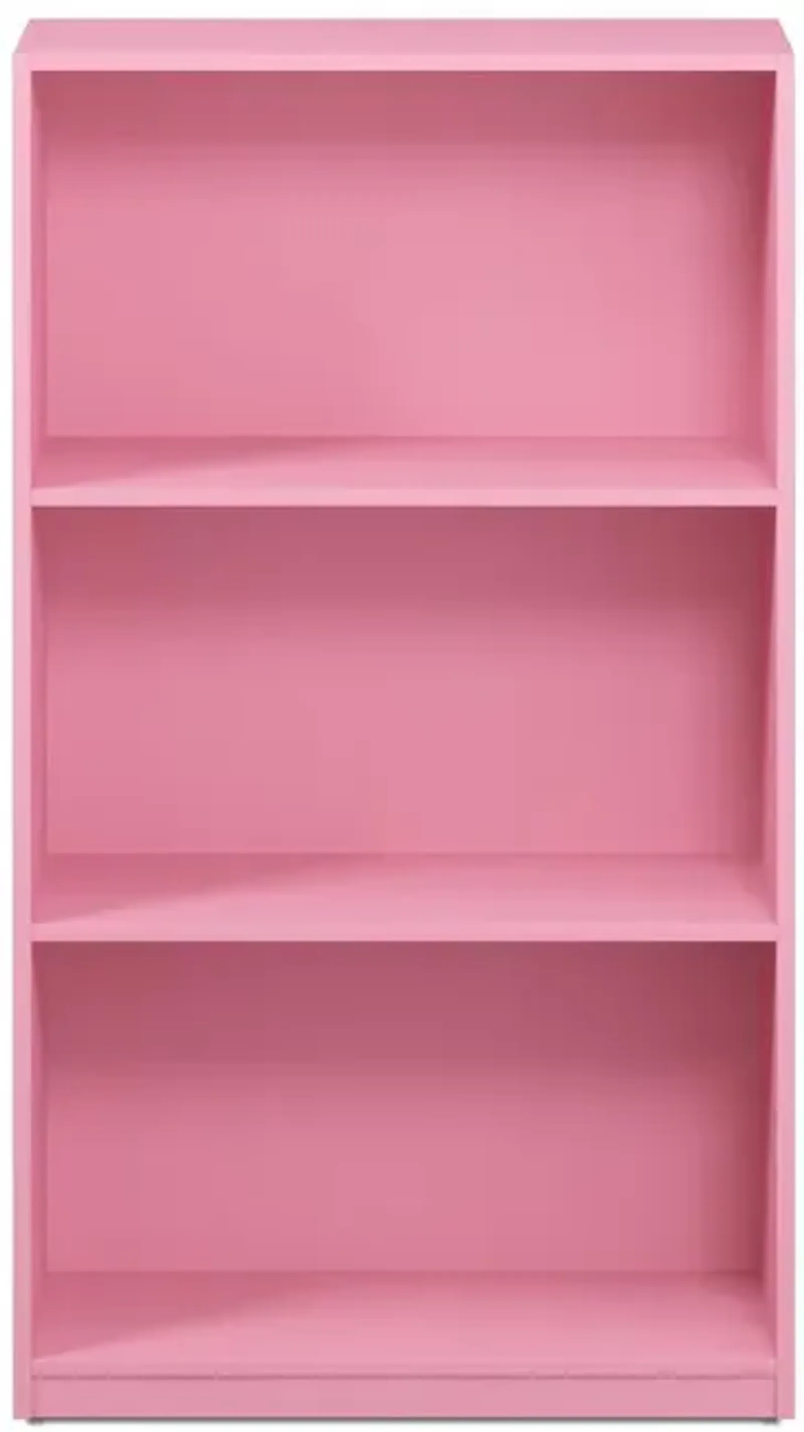 Furinno Basic 3-Tier Bookcase Storage Shelves, Pink, 99736PI